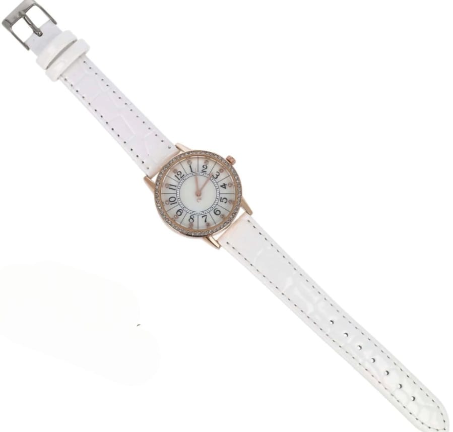 Orologio con cinturino bianco con punti luce kry