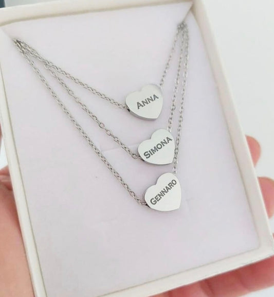 Collana Triplo Cuore Personalizzata